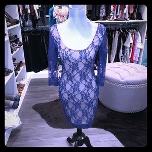 Speechless gorgeous blue lace dress size med. NWT